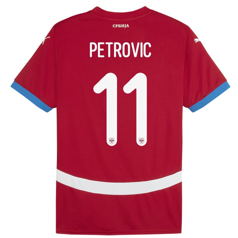 Danxen Barn Serbien Aleksa Petrovic #11 Röd Hemmatröja Matchtröjor 24-26 Tröjor T-Tröja
