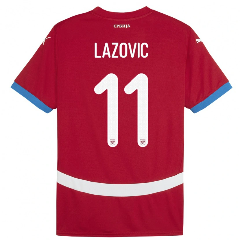 Danxen Barn Serbien Filip Lazovic #11 Röd Hemmatröja Matchtröjor 24-26 Tröjor T-Tröja