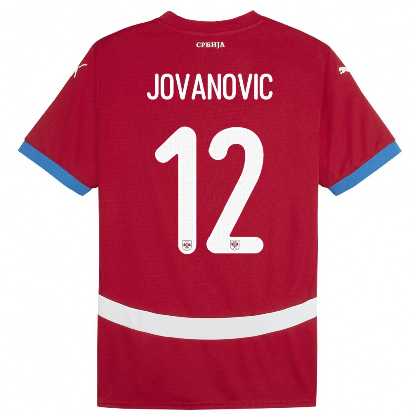 Danxen Barn Serbien Vukasin Jovanovic #12 Röd Hemmatröja Matchtröjor 24-26 Tröjor T-Tröja