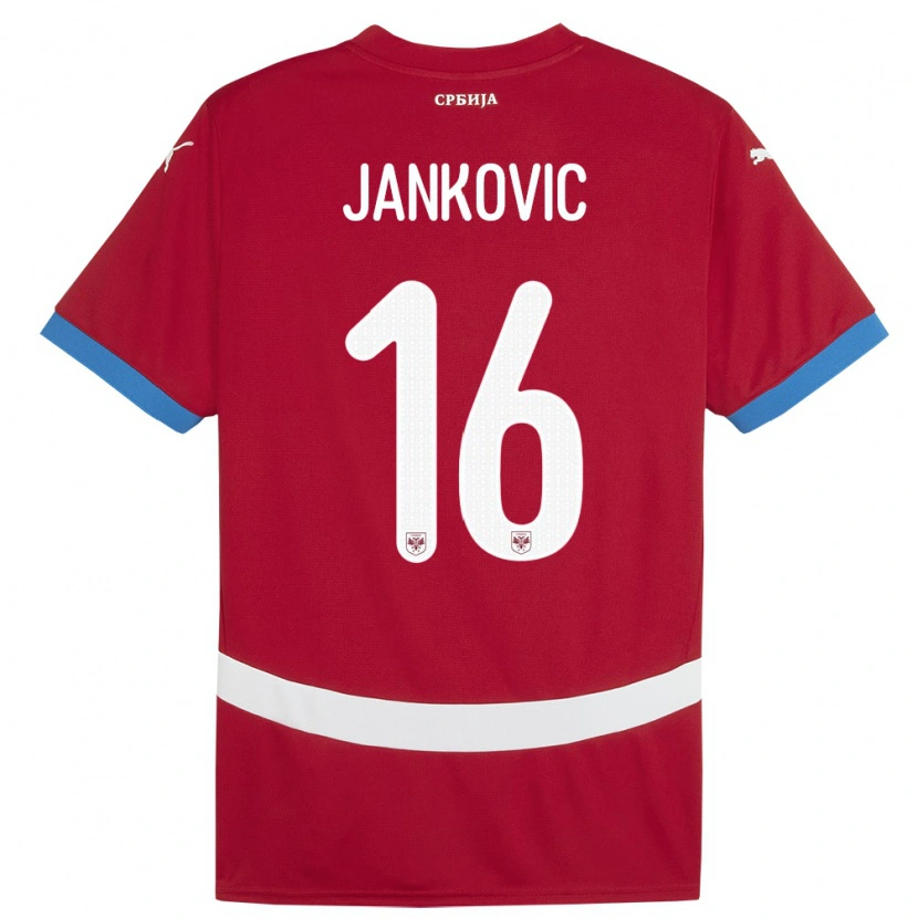 Danxen Barn Serbien Dimitrije Jankovic #16 Röd Hemmatröja Matchtröjor 24-26 Tröjor T-Tröja