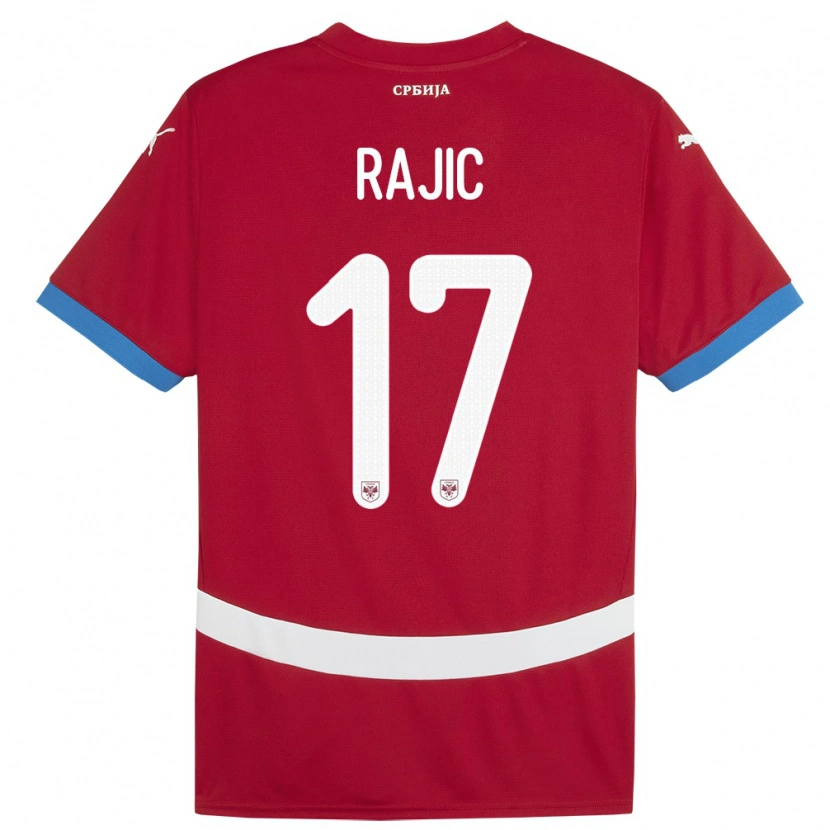 Danxen Barn Serbien Aleksa Rajic #17 Röd Hemmatröja Matchtröjor 24-26 Tröjor T-Tröja