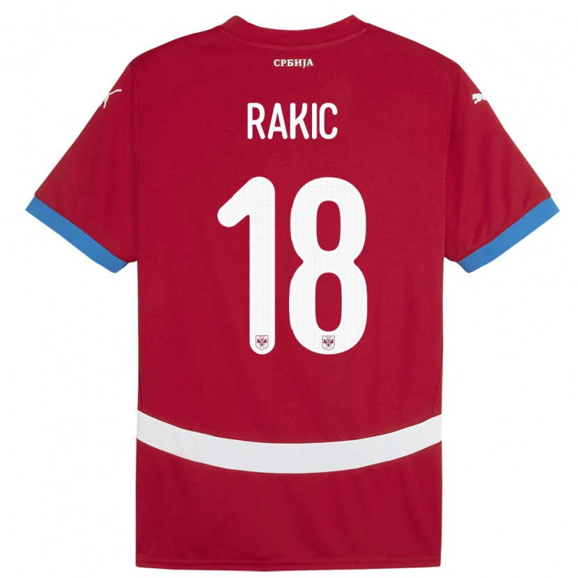 Danxen Barn Serbien Strahinja Rakic #18 Röd Hemmatröja Matchtröjor 24-26 Tröjor T-Tröja