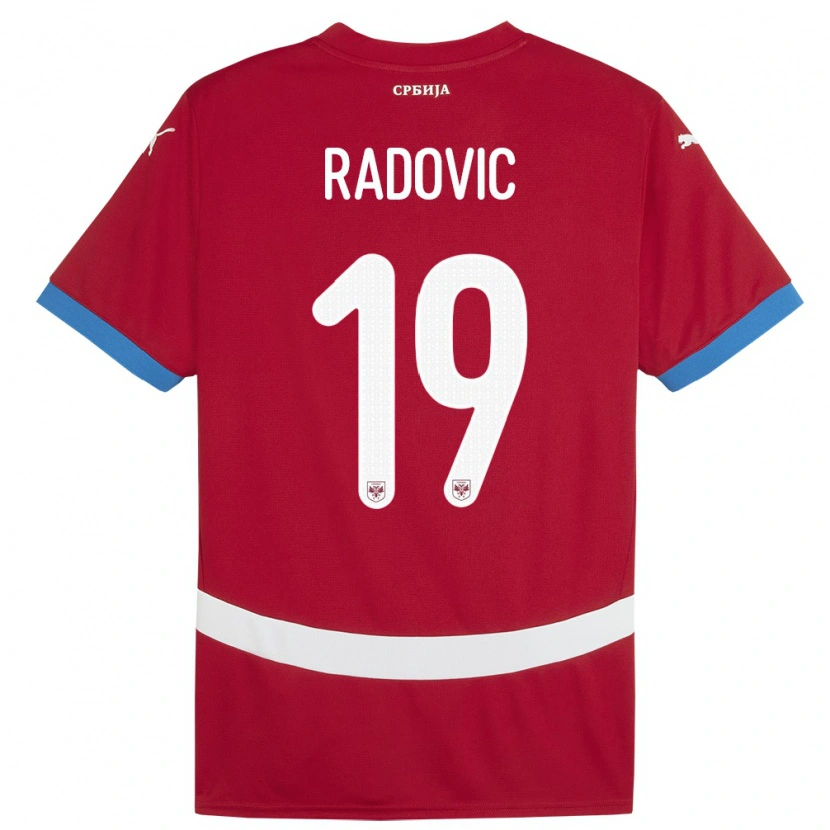 Danxen Barn Serbien Dusan Radovic #19 Röd Hemmatröja Matchtröjor 24-26 Tröjor T-Tröja