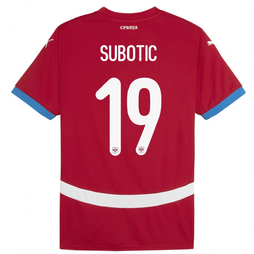 Danxen Barn Serbien Vasilije Subotic #19 Röd Hemmatröja Matchtröjor 24-26 Tröjor T-Tröja