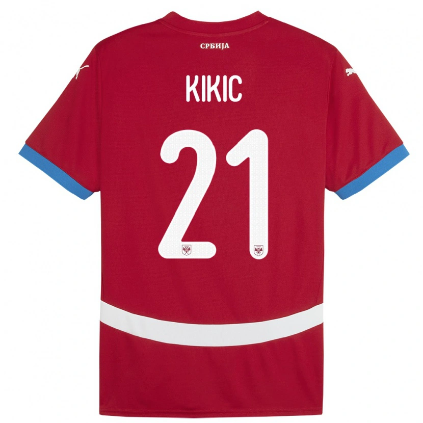 Danxen Barn Serbien Uros Kikic #21 Röd Hemmatröja Matchtröjor 24-26 Tröjor T-Tröja
