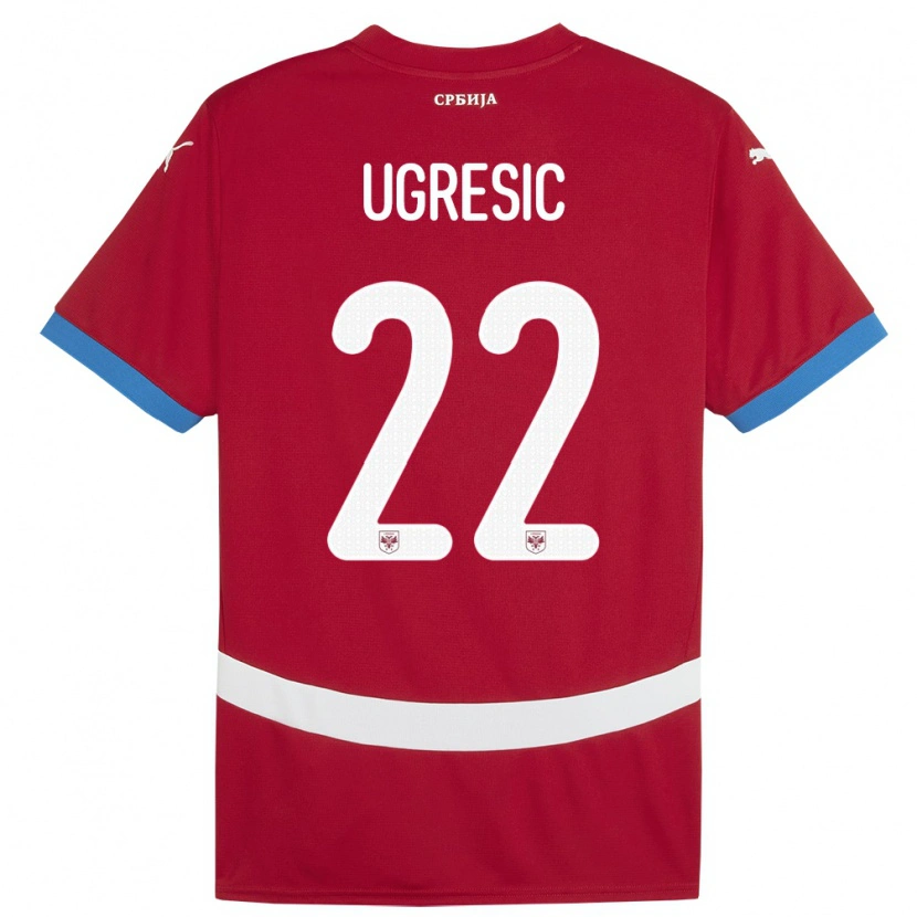 Danxen Barn Serbien Ognjen Ugresic #22 Röd Hemmatröja Matchtröjor 24-26 Tröjor T-Tröja