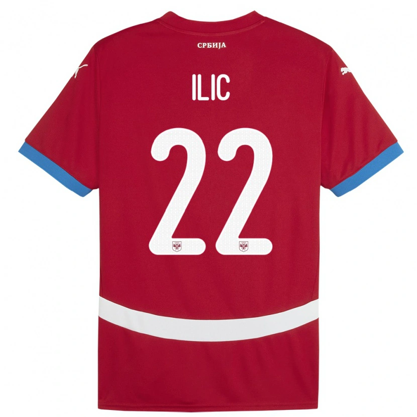 Danxen Barn Serbien Pavle Ilic #22 Röd Hemmatröja Matchtröjor 24-26 Tröjor T-Tröja
