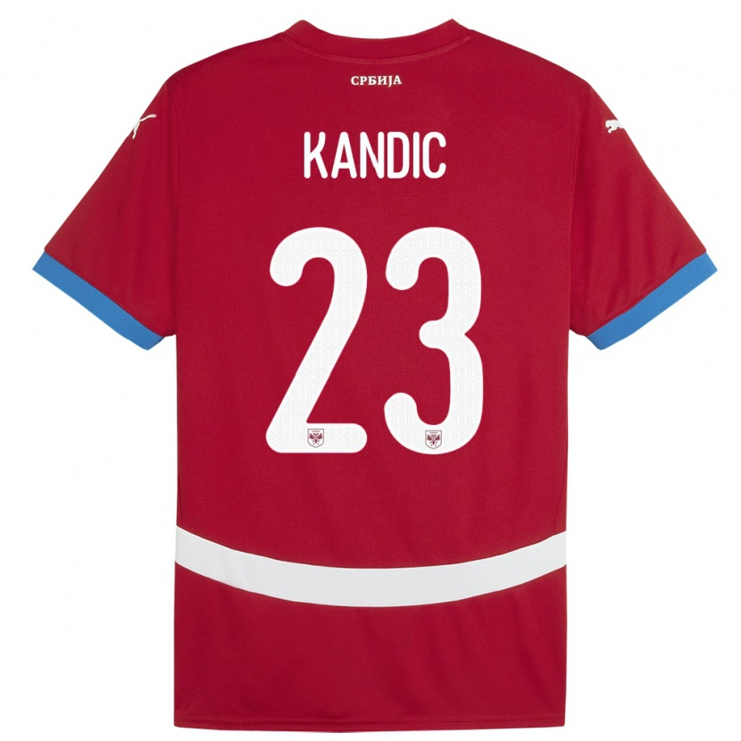 Danxen Barn Serbien Marko Kandic #23 Röd Hemmatröja Matchtröjor 24-26 Tröjor T-Tröja