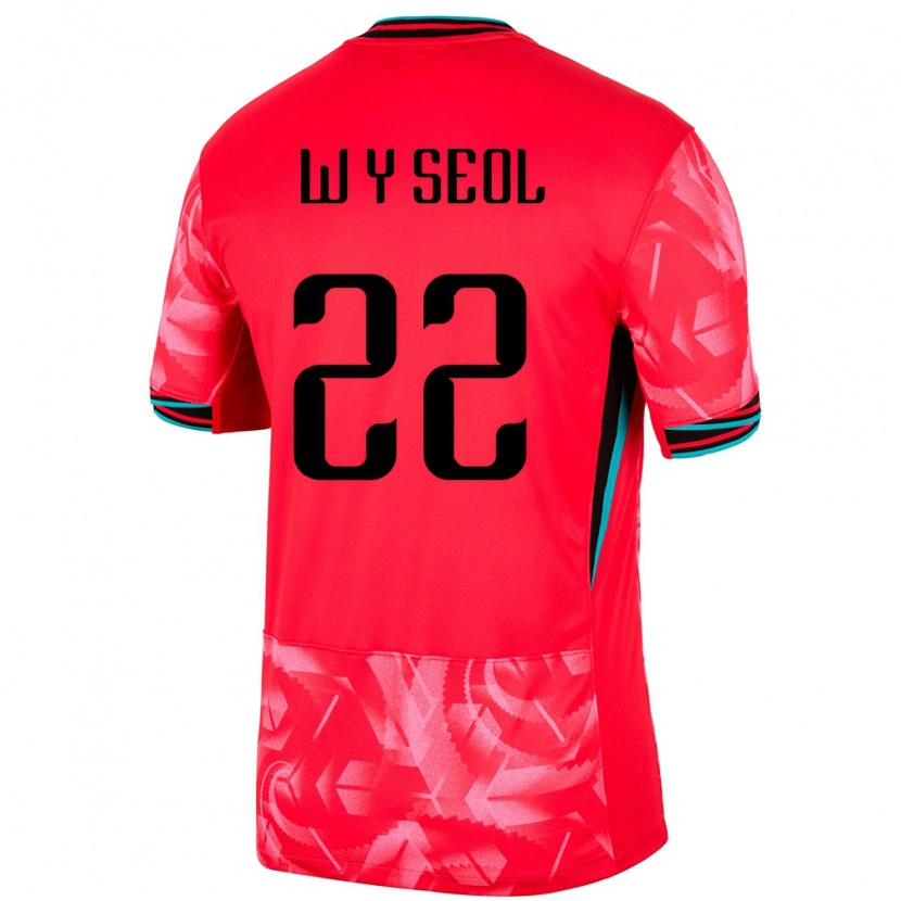 Danxen Barn Sydkorea Young-Woo Seol #22 Röd Hemmatröja Matchtröjor 24-26 Tröjor T-Tröja