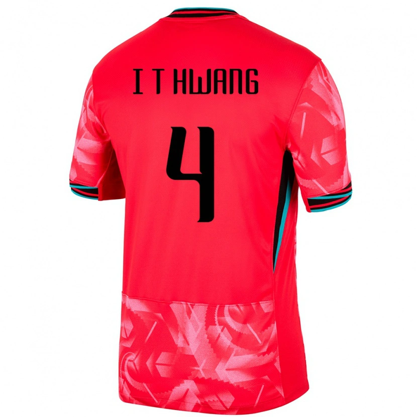 Danxen Barn Sydkorea Hwang In Taek #4 Röd Hemmatröja Matchtröjor 24-26 Tröjor T-Tröja