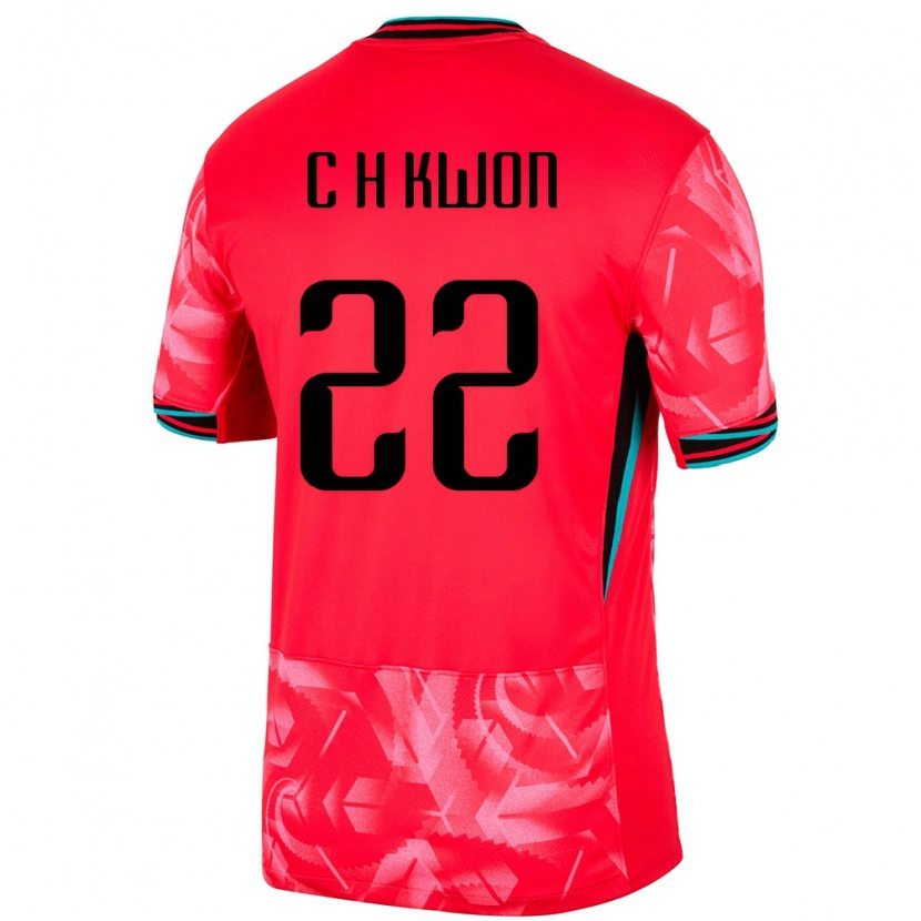 Danxen Barn Sydkorea Chang-Hoon Kwon #22 Röd Hemmatröja Matchtröjor 24-26 Tröjor T-Tröja