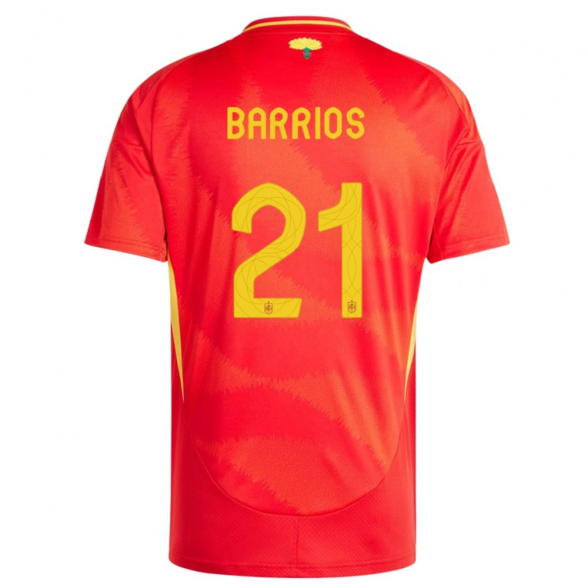 Danxen Barn Spanien Pablo Barrios #21 Röd Hemmatröja Matchtröjor 24-26 Tröjor T-Tröja