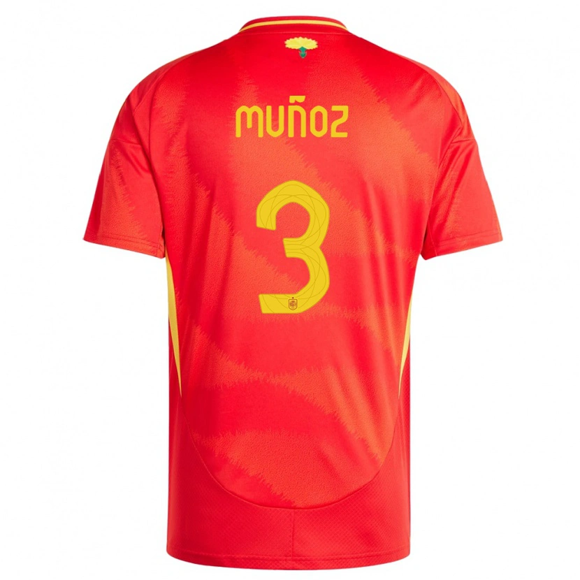 Danxen Barn Spanien Dani Muñoz #3 Röd Hemmatröja Matchtröjor 24-26 Tröjor T-Tröja