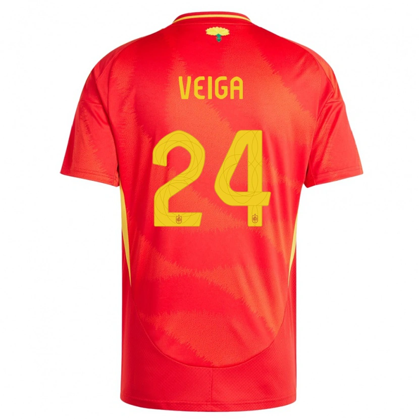 Danxen Barn Spanien Gabri Veiga #24 Röd Hemmatröja Matchtröjor 24-26 Tröjor T-Tröja