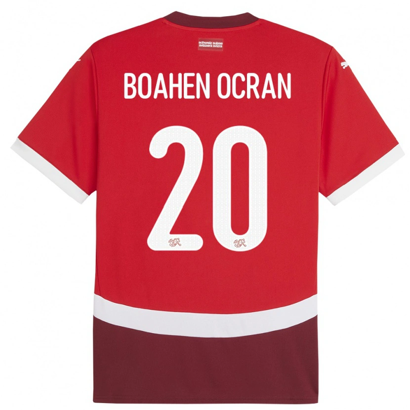 Danxen Barn Schweiz Bright Boahen Ocran #20 Röd Hemmatröja Matchtröjor 24-26 Tröjor T-Tröja