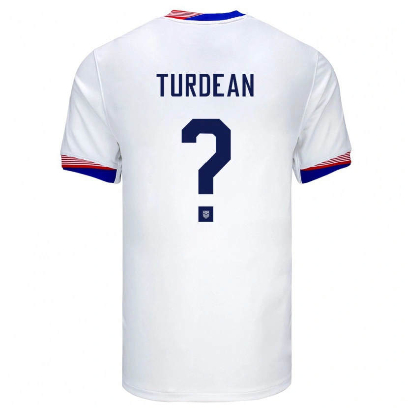 Danxen Barn Usa Robert Turdean #0 Vit Hemmatröja Matchtröjor 24-26 Tröjor T-Tröja