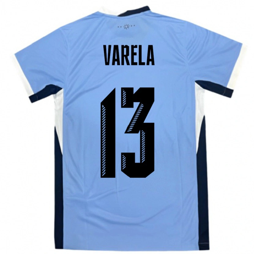 Danxen Barn Uruguay Guillermo Varela #13 Vit Svart Hemmatröja Matchtröjor 24-26 Tröjor T-Tröja
