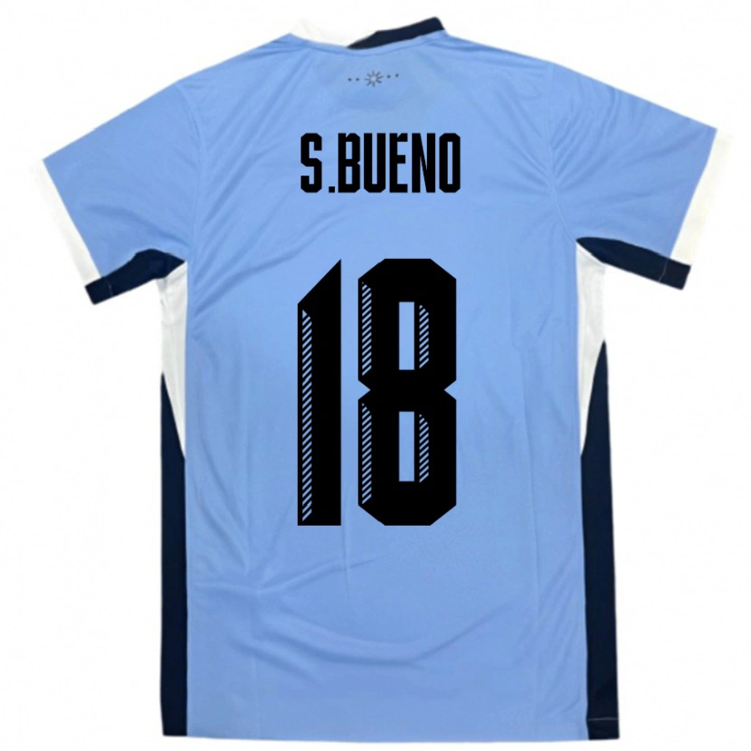 Danxen Barn Uruguay Santiago Bueno #18 Vit Svart Hemmatröja Matchtröjor 24-26 Tröjor T-Tröja