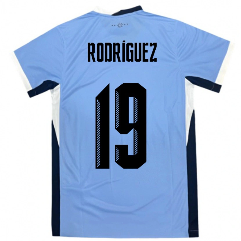 Danxen Barn Uruguay Luciano Rodríguez #19 Vit Svart Hemmatröja Matchtröjor 24-26 Tröjor T-Tröja