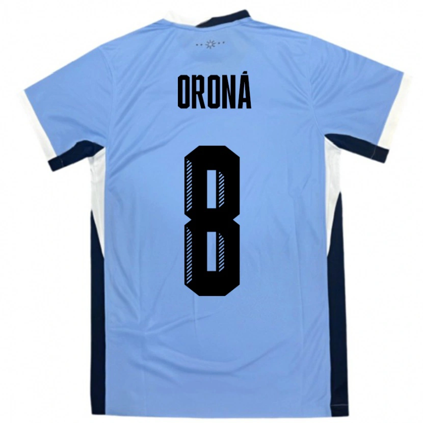 Danxen Barn Uruguay Marco Oroná #8 Vit Svart Hemmatröja Matchtröjor 24-26 Tröjor T-Tröja