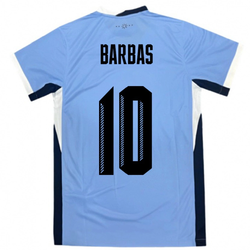 Danxen Barn Uruguay Germán Barbas #10 Vit Svart Hemmatröja Matchtröjor 24-26 Tröjor T-Tröja