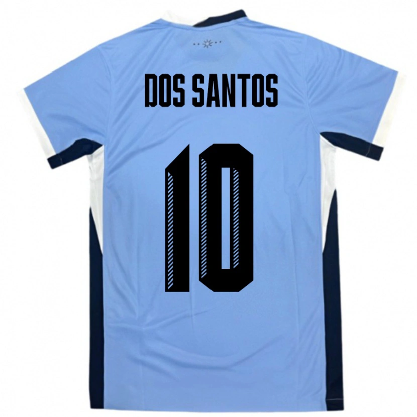 Danxen Barn Uruguay Alexander Dos Santos #10 Vit Svart Hemmatröja Matchtröjor 24-26 Tröjor T-Tröja