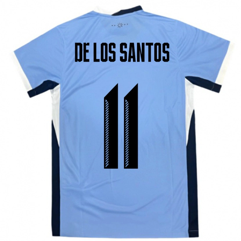 Danxen Barn Uruguay Juan Cruz De Los Santos #11 Vit Svart Hemmatröja Matchtröjor 24-26 Tröjor T-Tröja
