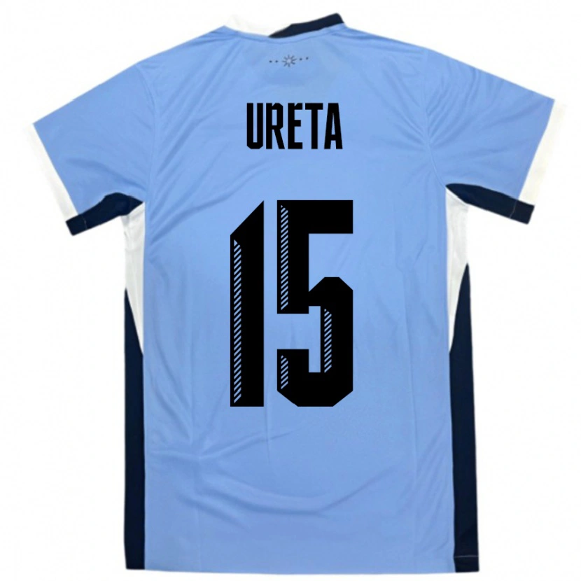 Danxen Barn Uruguay Mateo Ureta #15 Vit Svart Hemmatröja Matchtröjor 24-26 Tröjor T-Tröja
