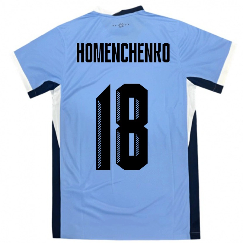 Danxen Barn Uruguay Santiago Homenchenko #18 Vit Svart Hemmatröja Matchtröjor 24-26 Tröjor T-Tröja