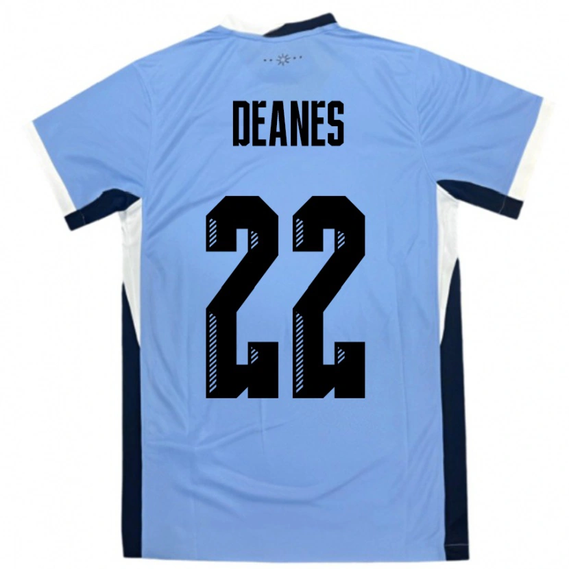Danxen Barn Uruguay Tiago Deanes #22 Vit Svart Hemmatröja Matchtröjor 24-26 Tröjor T-Tröja