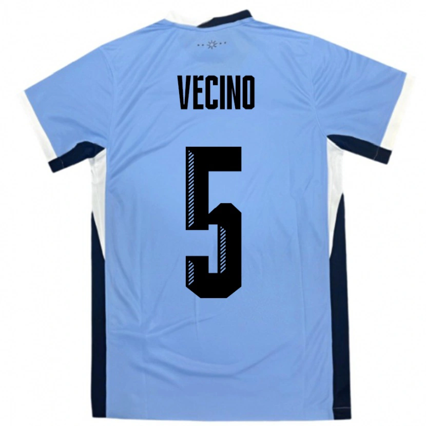 Danxen Barn Uruguay Matias Vecino #5 Vit Svart Hemmatröja Matchtröjor 24-26 Tröjor T-Tröja