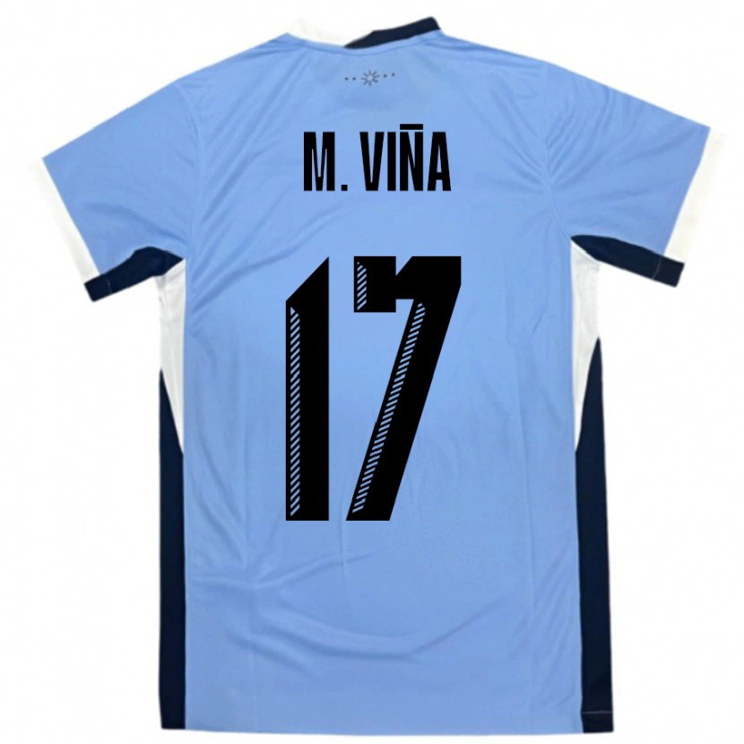 Danxen Barn Uruguay Matias Vina #17 Vit Svart Hemmatröja Matchtröjor 24-26 Tröjor T-Tröja