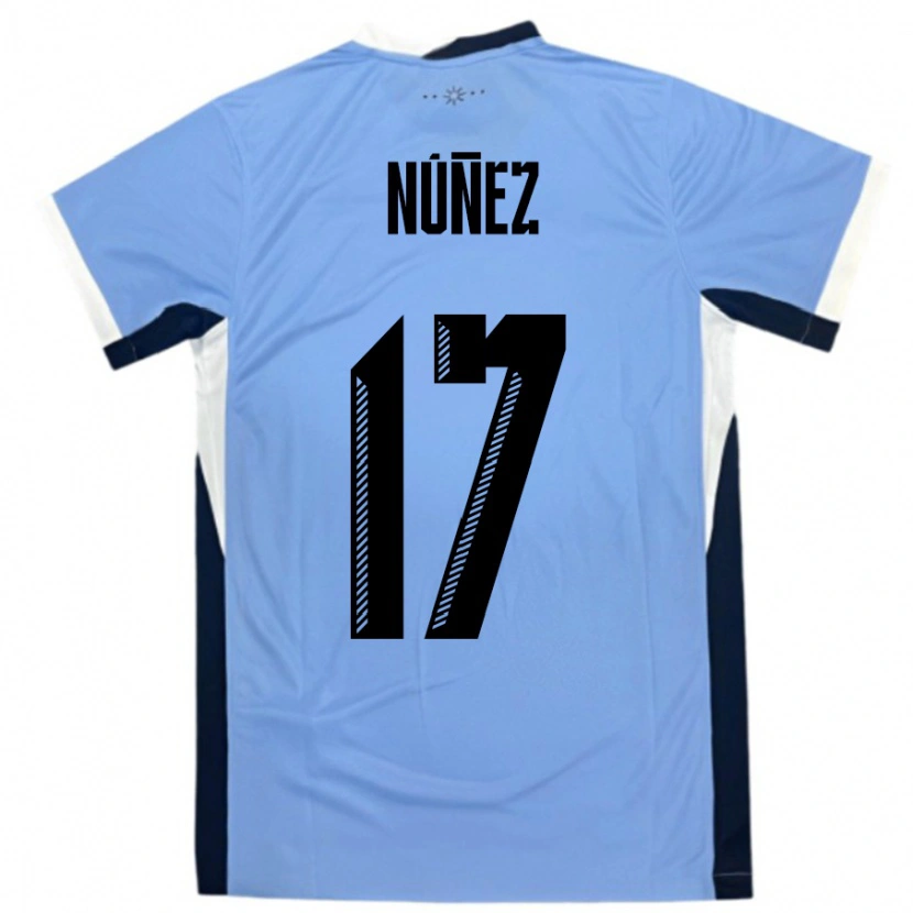 Danxen Barn Uruguay Facundo Nunez #17 Vit Svart Hemmatröja Matchtröjor 24-26 Tröjor T-Tröja