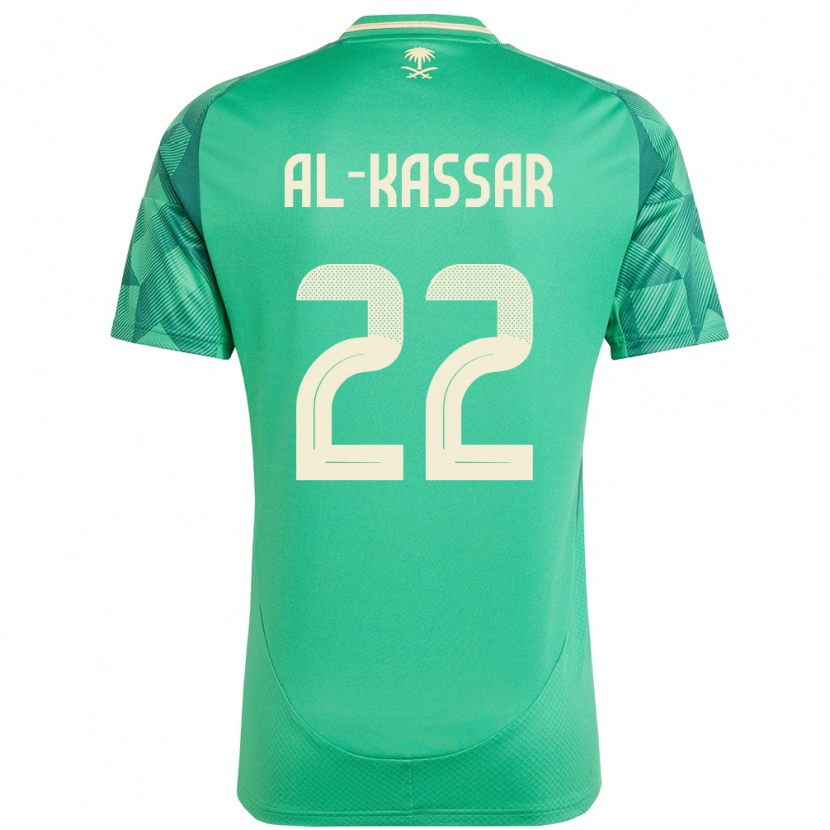 Danxen Barn Saudi-Arabien Ahmed Al-Kassar #22 Grön Hemmatröja Matchtröjor 24-26 Tröjor T-Tröja