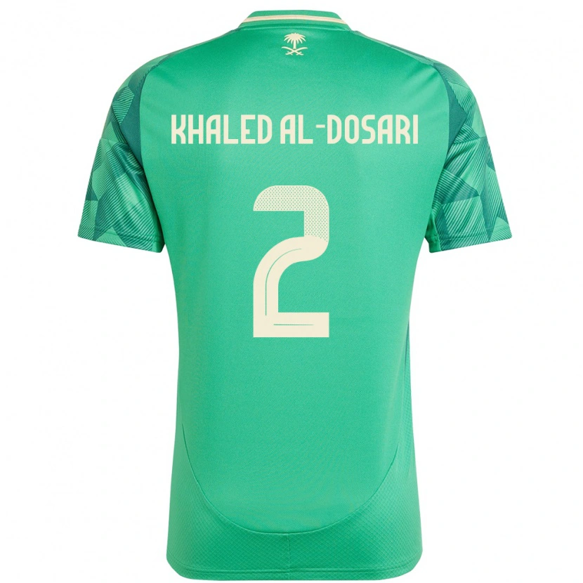 Danxen Barn Saudi-Arabien Yazeed Khaled Al-Dosari #2 Grön Hemmatröja Matchtröjor 24-26 Tröjor T-Tröja