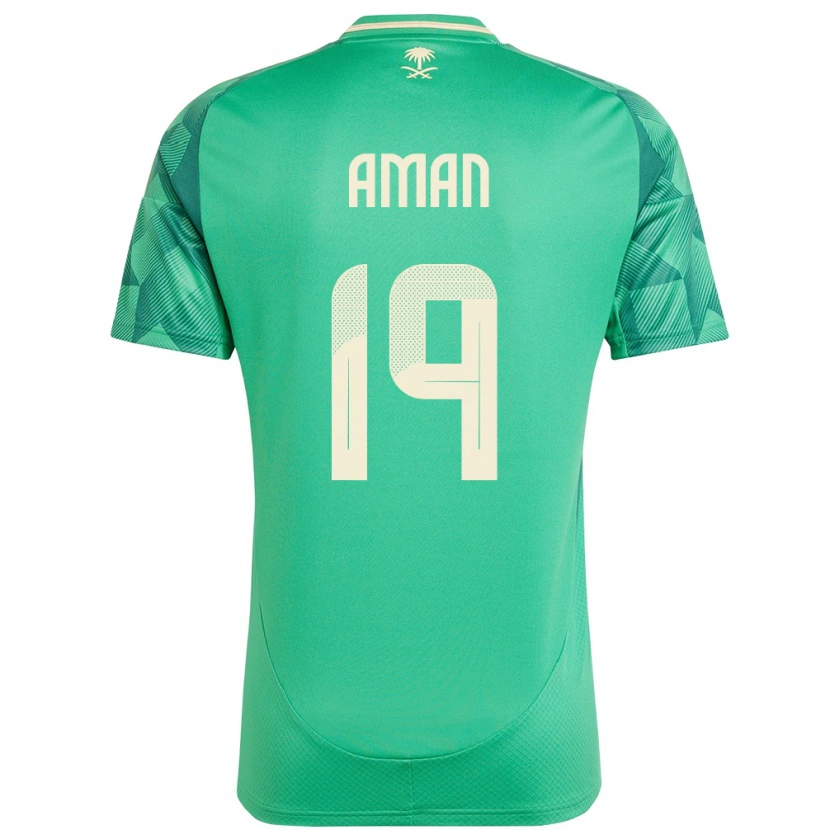 Danxen Barn Saudi-Arabien Awad Aman #19 Grön Hemmatröja Matchtröjor 24-26 Tröjor T-Tröja