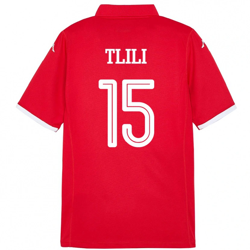 Danxen Barn Tunisien Mehdi Tlili #15 Röd Hemmatröja Matchtröjor 24-26 Tröjor T-Tröja
