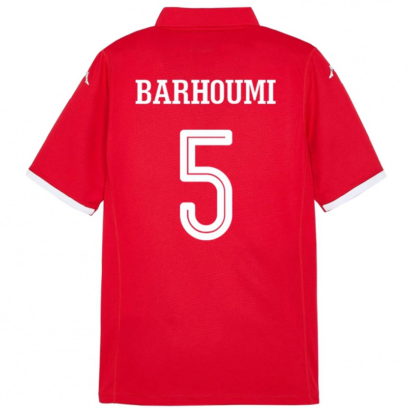Danxen Barn Tunisien Jasmina Barhoumi #5 Röd Hemmatröja Matchtröjor 24-26 Tröjor T-Tröja