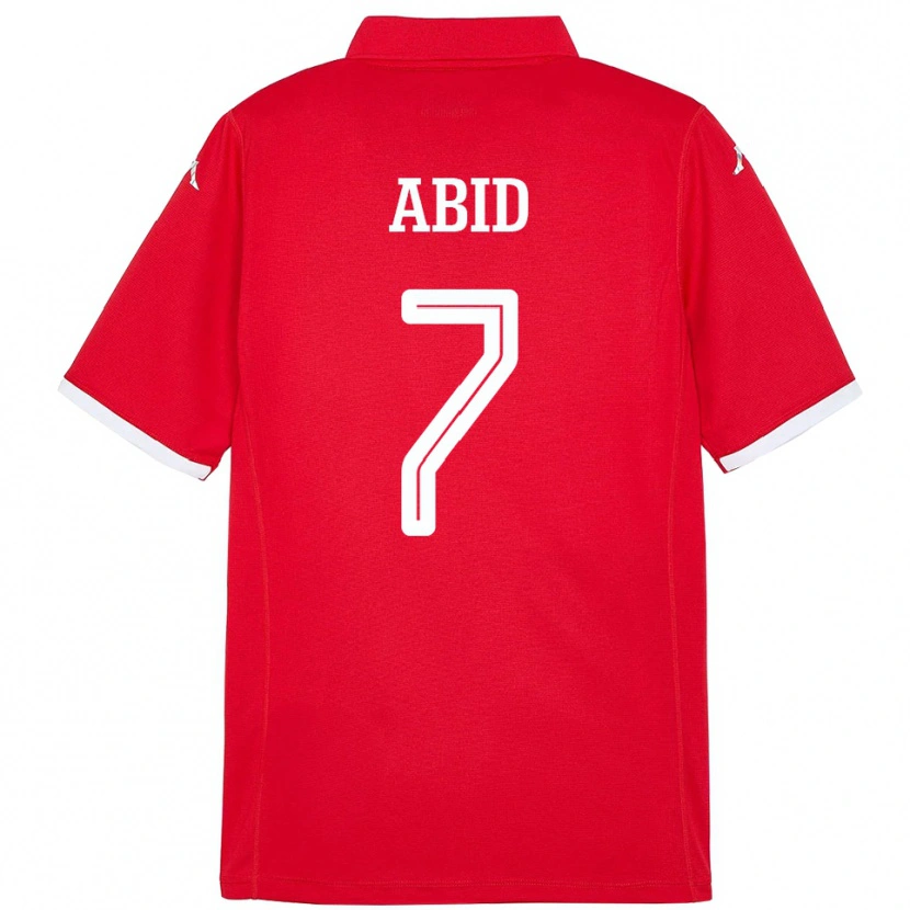Danxen Barn Tunisien Aziz Abid #7 Röd Hemmatröja Matchtröjor 24-26 Tröjor T-Tröja