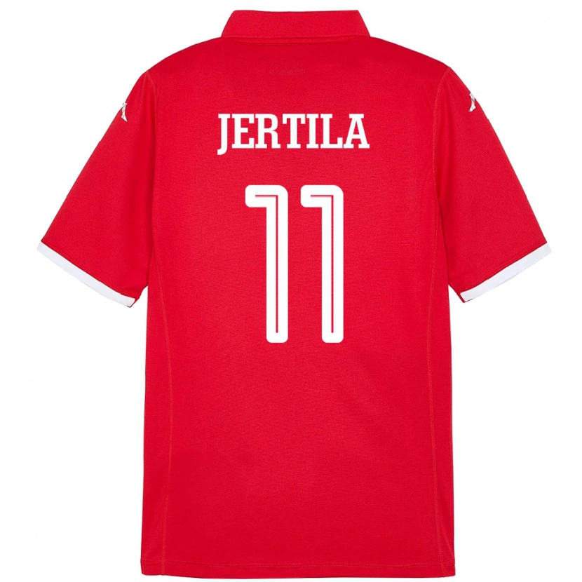Danxen Barn Tunisien Hedi Jertila #11 Röd Hemmatröja Matchtröjor 24-26 Tröjor T-Tröja