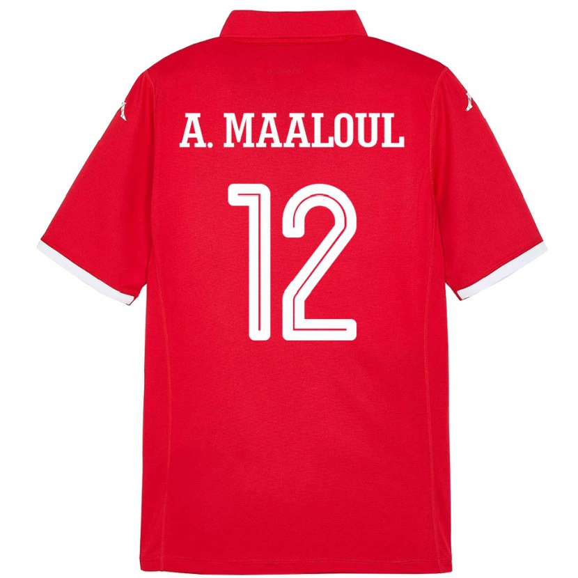 Danxen Barn Tunisien Ali Maaloul #12 Röd Hemmatröja Matchtröjor 24-26 Tröjor T-Tröja