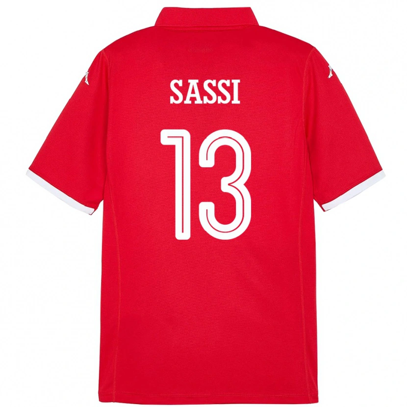 Danxen Barn Tunisien Ferjani Sassi #13 Röd Hemmatröja Matchtröjor 24-26 Tröjor T-Tröja