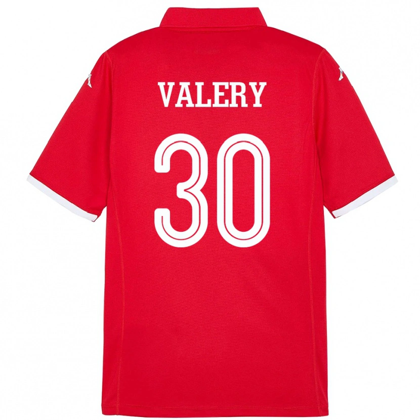 Danxen Barn Tunisien Yann Valery #30 Röd Hemmatröja Matchtröjor 24-26 Tröjor T-Tröja
