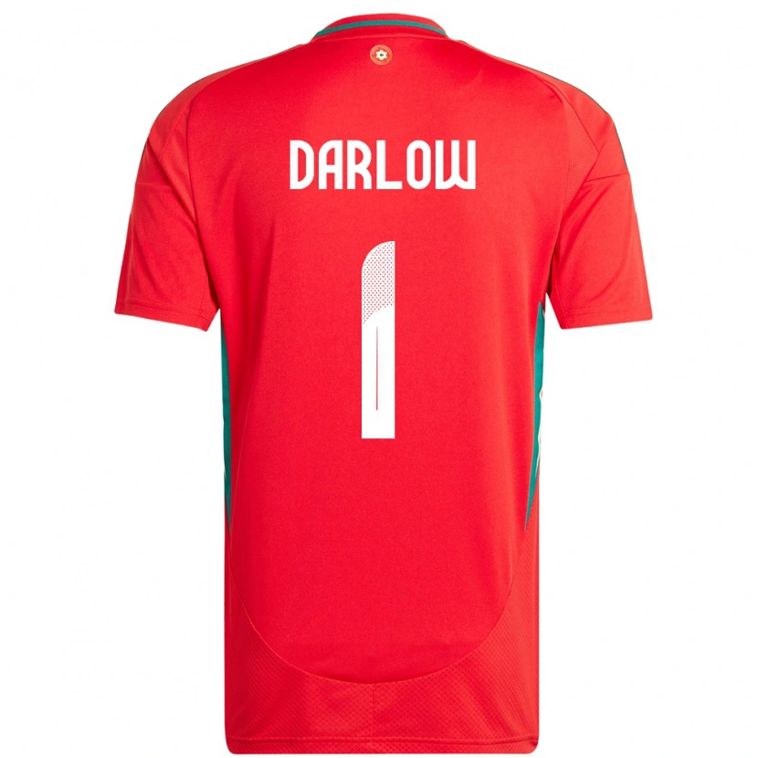 Danxen Barn Wales Karl Darlow #1 Röd Hemmatröja Matchtröjor 24-26 Tröjor T-Tröja