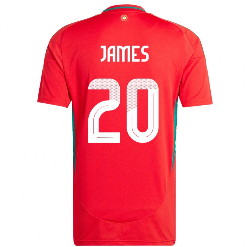 Danxen Barn Wales Daniel James #20 Röd Hemmatröja Matchtröjor 24-26 Tröjor T-Tröja