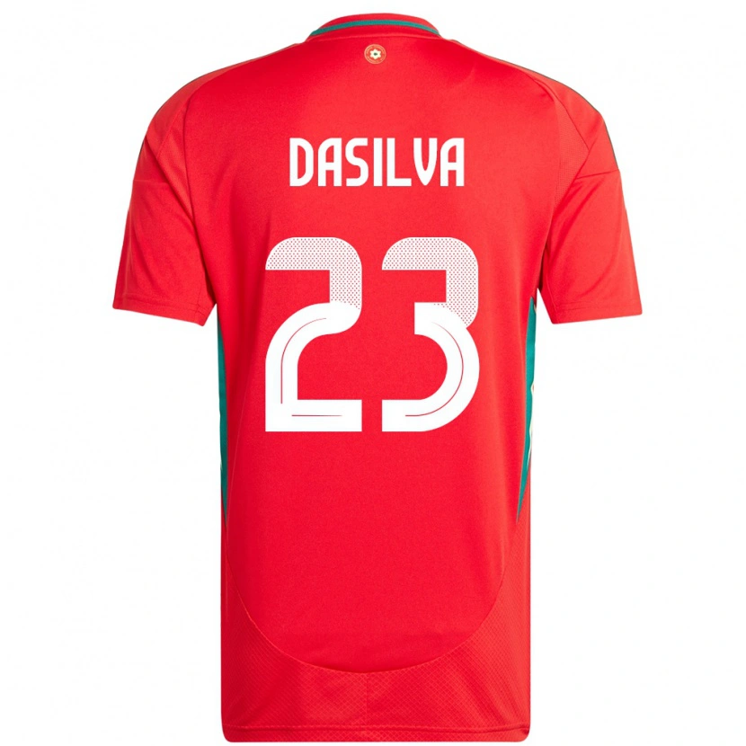 Danxen Barn Wales Jay Dasilva #23 Röd Hemmatröja Matchtröjor 24-26 Tröjor T-Tröja