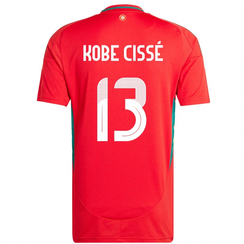 Danxen Barn Wales Prince Kobe Cissé #13 Röd Hemmatröja Matchtröjor 24-26 Tröjor T-Tröja