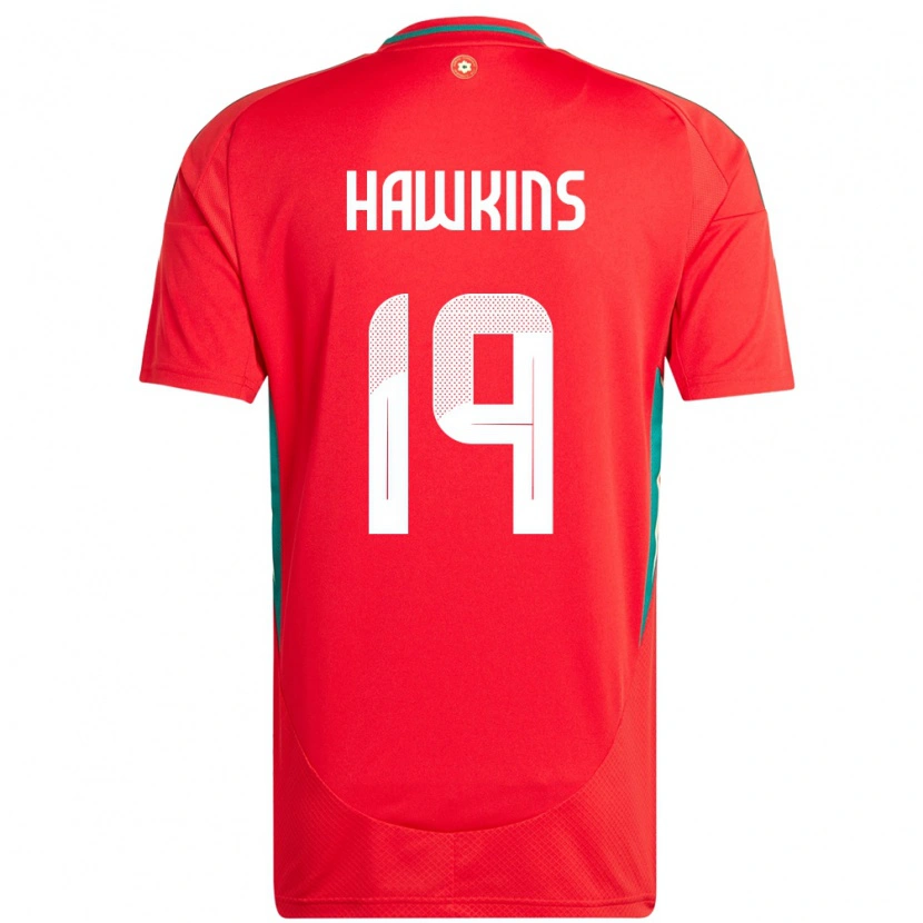 Danxen Barn Wales Max Hawkins #19 Röd Hemmatröja Matchtröjor 24-26 Tröjor T-Tröja