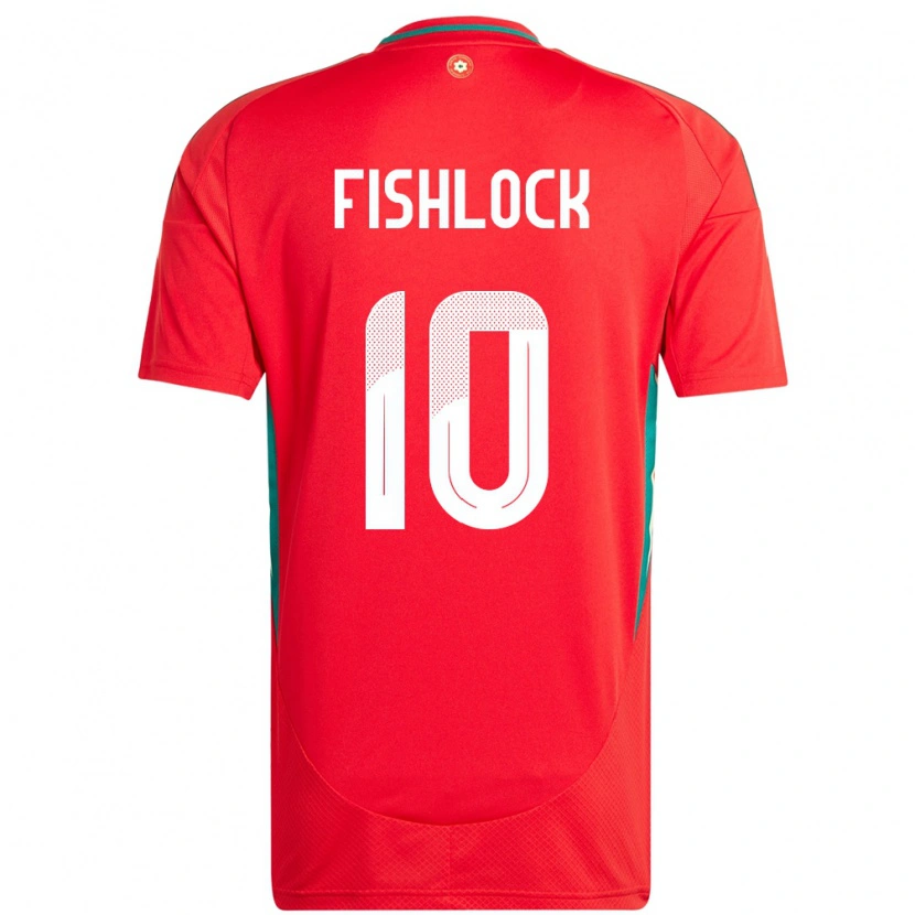 Danxen Barn Wales Jessica Fishlock #10 Röd Hemmatröja Matchtröjor 24-26 Tröjor T-Tröja