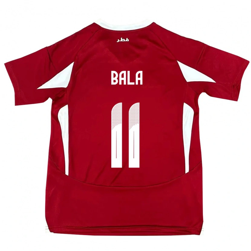 Danxen Barn Qatar Younis Bala #11 Röd Hemmatröja Matchtröjor 24-26 Tröjor T-Tröja
